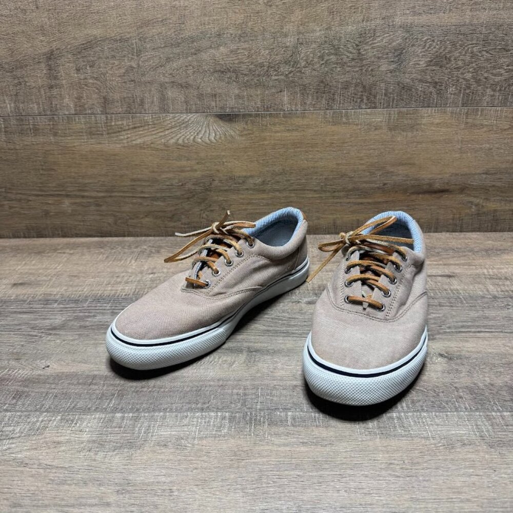 Sperry Topsider CVO Taupe Canvas Sneakers Men's Size 9.5